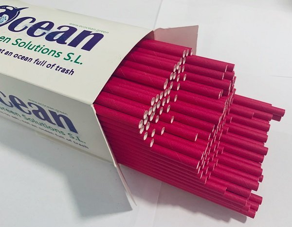 Hot Pink Hearts 25pc Paper Straws