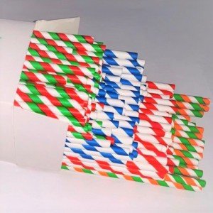Paper straws in the Home Nations flag colours